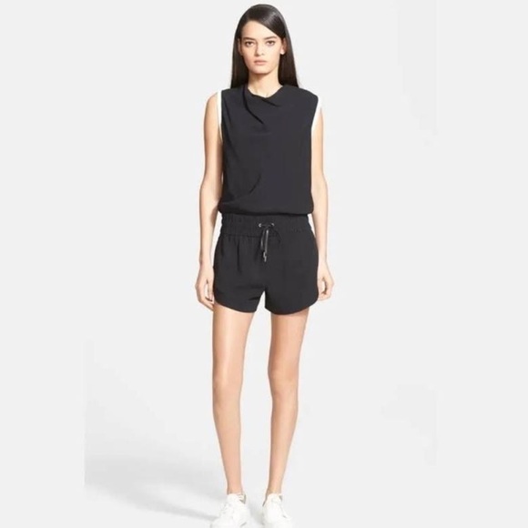 Helmut Lang Pants - Helmut Lang Torsion Black & White Playsuit Romper